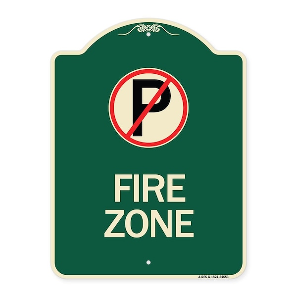 No Parking Symbol Heavy-Gauge Aluminum Architectural Sign, 24" x 18", G-1824-24653